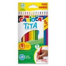 CAJA 12+2 LAPICES COLORES SURTIDOS RESINA TITA CARIOCA 43878 (Espera 4 dias)
