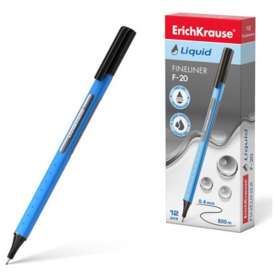 FINELINER LIQUID F-20, COLOR DE LA TINTA: NEGRO ERICH KRAUSE 47970 (MIN12) (Espera 4 dias)