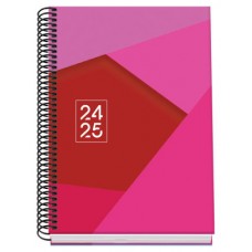 AGENDA ESCOLAR 2024-2025 TAMAÑO A5 TAPA CARTON FORRADO  DÍA PÁGINA TANGRAM BASIC ROSA DOHE 51741 (Espera 4 dias)