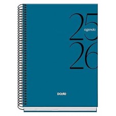 AGENDA ESCOLAR 2025-2026 TAMAÑO A5 TAPA CARTON FORRADO SEMANA VISTA MODELO SYSTEM BASIC AZUL DOHE 52056 (Espera 4 dias)