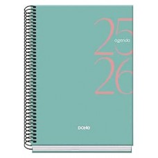 AGENDA ESCOLAR 2025-2026 TAMAÑO A5 TAPA CARTON FORRADO SEMANA VISTA MODELO SYSTEM BASIC VERDE DOHE 52058 (Espera 4 dias)