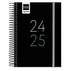 AGENDA ESCOLAR 2025-2026 TAMAÑO A5 TAPA CARTON FORRADO SEMANA VISTA MODELO SYSTEM BASIC NEGRO DOHE 52059 (Espera 4 dias)