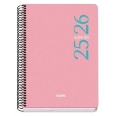 AGENDA ESCOLAR 2025-2026 TAMAÑO A5 TAPA POLIPROPILENO SEMANA VISTA MODELO ESENCIAL BASIC ROSA DOHE 52069 (Espera 4 dias)