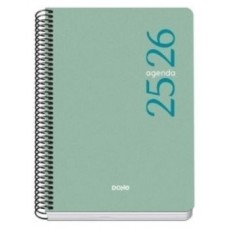 AGENDA ESCOLAR 2025-2026 TAMAÑO A5 TAPA POLIPROPILENO SEMANA VISTA MODELO ESENCIAL BASIC VERDE DOHE 52070 (Espera 4 dias)