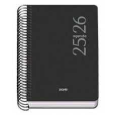 AGENDA ESCOLAR 2025-2026 TAMAÑO A5 TAPA POLIPROPILENO SEMANA VISTA MODELO ESENCIAL BASIC NEGRO DOHE 52071 (Espera 4 dias)