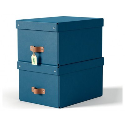 PACK 2 CAJAS DE ALMACENAMIENTO CART&Oacute;N MEDIANA COLOR AZUL LEITZ 61490068 (Espera 4 dias)