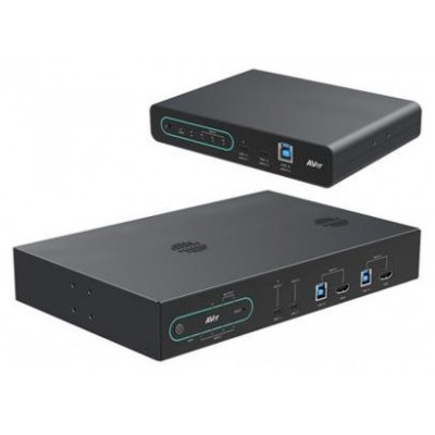 AVER HUB SERIES 4K BYOM (61B35A0000AE) 5X2 USB AND HDMI SWITCH WITH IA FUNCTIONS AND USB-C POWER DELIVER, INCLUDING EXTENSION KIT FOR LARGE ROOMS (HUB35 WITH EXT35 KIT) (Espera 4 dias)