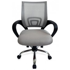 SILLA DE OFICINA EQUIP DE MALLA COLOR GRIS CLARO