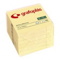 BLOC 100 NOTAS ADHESIVAS 75X75MM AMARILLAS GRAFOPLAS 65205460 (MIN12) (Espera 4 dias)