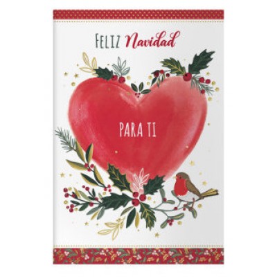 PACK 6 TARJETAS DE FELICITACIÓN NAVIDAD - TAMAÑO 11,5 X 17 CM - MODELO CORAZÓN DOHE 70019 (Espera 4 dias)