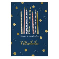 PACK 6 TARJETAS DE FELICITACIÓN CUMPLEAÑOS - TAMAÑO 11,5 X 17 CM - MODELO VELAS DOHE 70068 (Espera 4 dias)