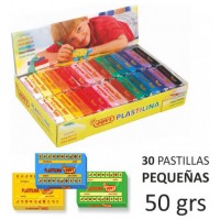 CAJA EXPOSITORA 30 PASTILLAS PLASTILINA 50 G COLORES SURTIDOS (2 UDS X 15 COLORES) JOVI 70S (Espera 4 dias)