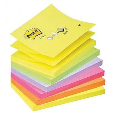 PACK 12 BLOCS 100 HOJAS Z-NOTES ADHESIVAS 76X76MM COLORES SURTIDOS FLÚOR R330-NR POST-IT 7100290154 (Espera 4 dias)