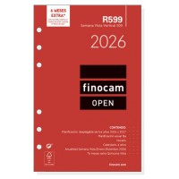 RECAMBIO ANUAL 2026 R599 OPEN500 117X181MM SEMANA VISTA VERTICAL FINOCAM 711500026 (Espera 4 dias)