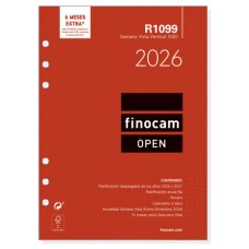 RECAMBIO ANUAL 2026 R1099 OPEN1000 155X215MM SEMANA VISTA VERTICAL FINOCAM 711520026 (Espera 4 dias)