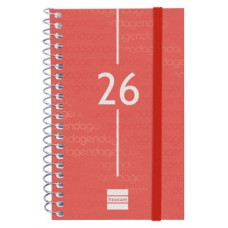 AGENDA 2026 BASIC YEAR E3 79X127MM SEMANA VISTA HORIZONTAL ROJO FINOCAM 741423026 (Espera 4 dias)