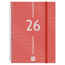 AGENDA 2026 BASIC YEAR E10 155X212MM SEMANA VISTA HORIZONTAL ROJO FINOCAM 741453026 (Espera 4 dias)