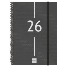 AGENDA 2026 BASIC YEAR E10 155X212MM SEMANA VISTA HORIZONTAL NEGRO FINOCAM 741456026 (Espera 4 dias)