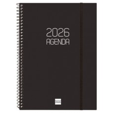 AGENDA 2026 BASIC OPAQUE E10 155X212MM SEMANA VISTA HORIZONTAL NEGRO FINOCAM 742766026 (Espera 4 dias)