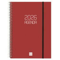AGENDA 2026 BASIC OPAQUE E10 155X212MM SEMANA VISTA HORIZONTAL BURDEOS FINOCAM 742767426 (Espera 4 dias)