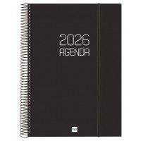AGENDA 2026 BASIC OPAQUE E40 210X297MM DIA PAGINA NEGRO FINOCAM 742926026 (Espera 4 dias)