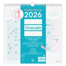 CALENDARIO 2026 PARED TRENDY CHIC ESCRIBIR 300X300MM TURQUESA FINOCAM 787005826 (Espera 4 dias)