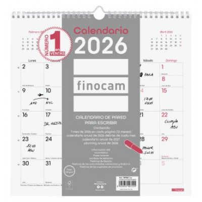 CALENDARIO 2026 PARED TRENDY CHIC ESCRIBIR 300X300MM BLANCO FINOCAM 787007326 (Espera 4 dias)