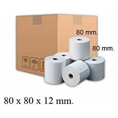 Rollo Papel Térmico 80X80X12 MM Pack 6 Uds sin BPA