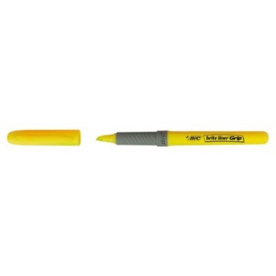 MARCADOR FLUORESCENTE HIGHLIGHTER GRIP TRAZO 1,5-3,3MM. AMARILLO BIC 811935 (MIN12) (Espera 4 dias)