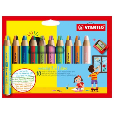 STABILO woody 3 in 1 duo Multicolor 10 pieza(s) (Espera 4 dias)