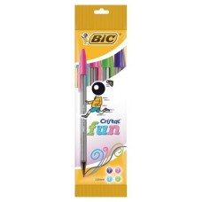 BLISTER 4 BOLIGRAFO CRISTAL FUN PUNTA 1,6 MM. COLORES SURTIDOS BIC 8957921 (Espera 4 dias)