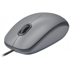 LOGITECH Raton M110 gris con cable USB, 3 botones, Silencioso