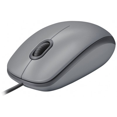 LOGITECH Raton M110 gris con cable USB, 3 botones, Silencioso