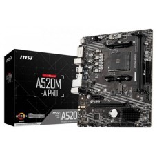 MSI A520M-A PRO placa base AMD A520 Zócalo AM4 micro ATX (Espera 4 dias)