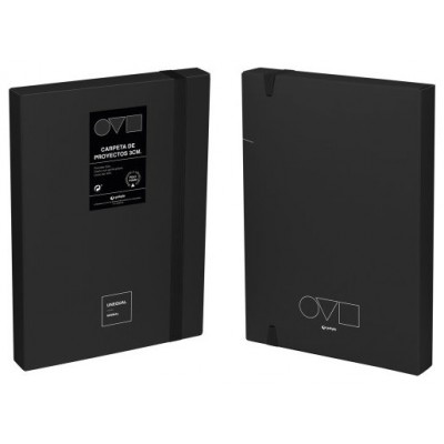 CAJA DE PROYECTOS 3CM EN POLYFOAM UNEQUAL MINIMAL NEGRO GRAFOPLAS 91271010 (Espera 4 dias)