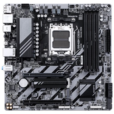 GIGABYTE B840M DS3H Placa base - Procesadores AMD Ryzen 9000, VRM de 8+2+2 fases, hasta 8200 MHz DDR5, 2xPCIe 4.0 M.2, LAN 2.5GbE, USB 3.2 Gen 1 (Espera 4 dias)