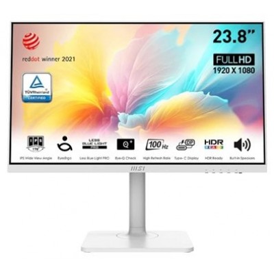 MSI Modern MD2412PW pantalla para PC 60,5 cm (23.8") 1920 x 1080 Pixeles Full HD Blanco (Espera 4 dias)