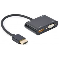 HDMI MACHO A HDMI HEMBRA + VGA HEMBRA + CABLE ADAPTADOR DE AUDIO NEGRO HDMI MACHO A HDMI HEMBRA + VGA HEMBRA + CABLE ADAPTADOR DE AUDIO NEGRO