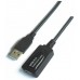 AISENS - CABLE USB 2.0 PROLONGADOR CON AMPLIFICADOR, TIPO A/M-A/H, NEGRO, 5.0M
