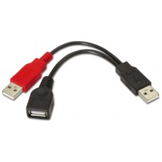 CABLE USB 2.0+ALIMENTACION TIPO AM+A ALIM.M-AH NEGRO