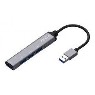 HUB USB 3.0 ALUMINIO TIPO AM-4xTIPO AH GRIS 10CM