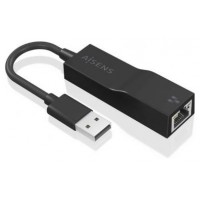 AISENS - CONVERSOR USB 3.0 A ETHERNET GIGABIT 10/100/1000 MBPS, NEGRO, 15CM