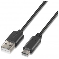 AISENS - CABLE USB 2.0 3A, TIPO USB-C/M-A/M, NEGRO, 1.0M