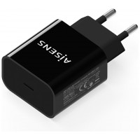 CARGADOR USB-C PD3.0 1 PUERTO 1xUSB-C 20W NEGRO AISENS