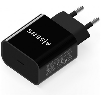 CARGADOR USB-C PD3.0 1 PUERTO 1xUSB-C 20W NEGRO AISENS