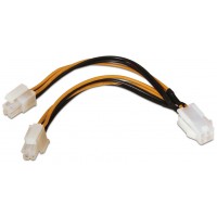 AISENS - CABLE ALIMENTACIoN, 4PIN/H-4+4PIN/M, 15CM