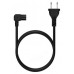 AISENS - CABLE ALIMENTACION ACODADO FORMA 8, CEE7/16/M-C7/H, NEGRO, 3.0M