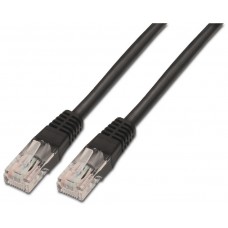 AISENS - CABLE DE RED LATIGUILLO RJ45 CAT.5E UTP AWG24, NEGRO, 0.5M