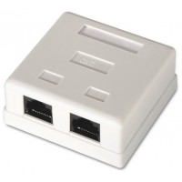 ROSETA DE SUPERFICIE RJ45 CAT.6 UTP 2 TOMAS BLANCO