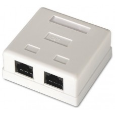 ROSETA DE SUPERFICIE RJ45 CAT.6 UTP 2 TOMAS BLANCO